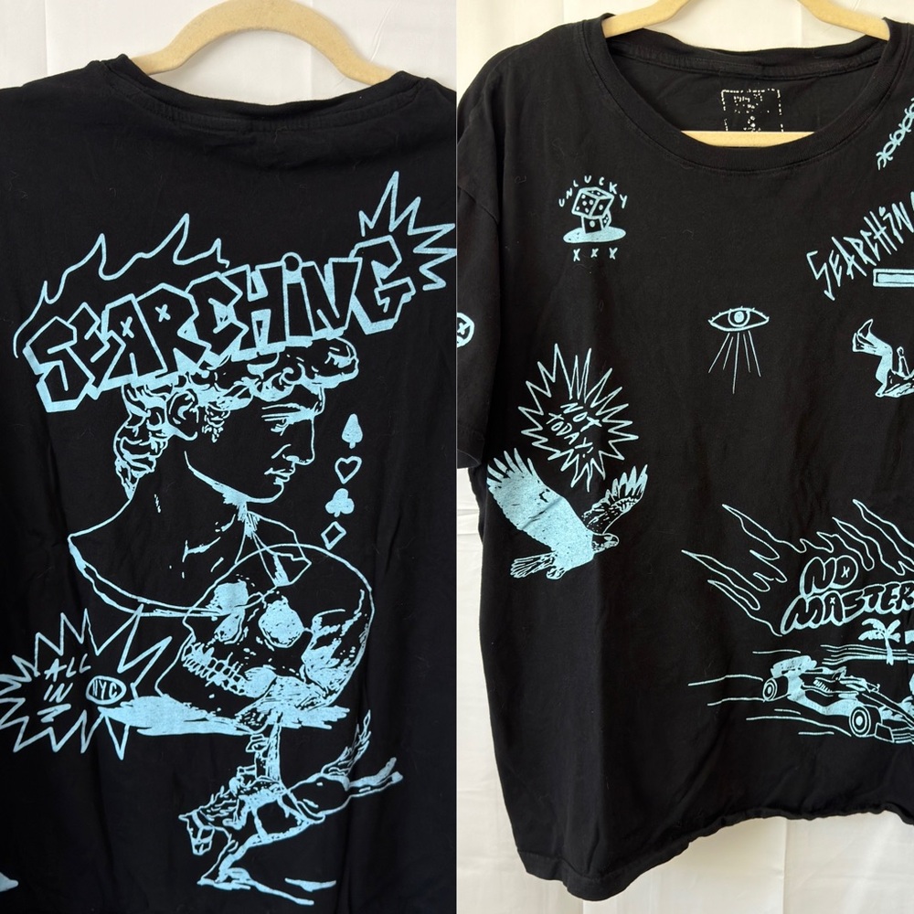 4 with 👚 for $15 Men’s Black Graphic T-Shirt